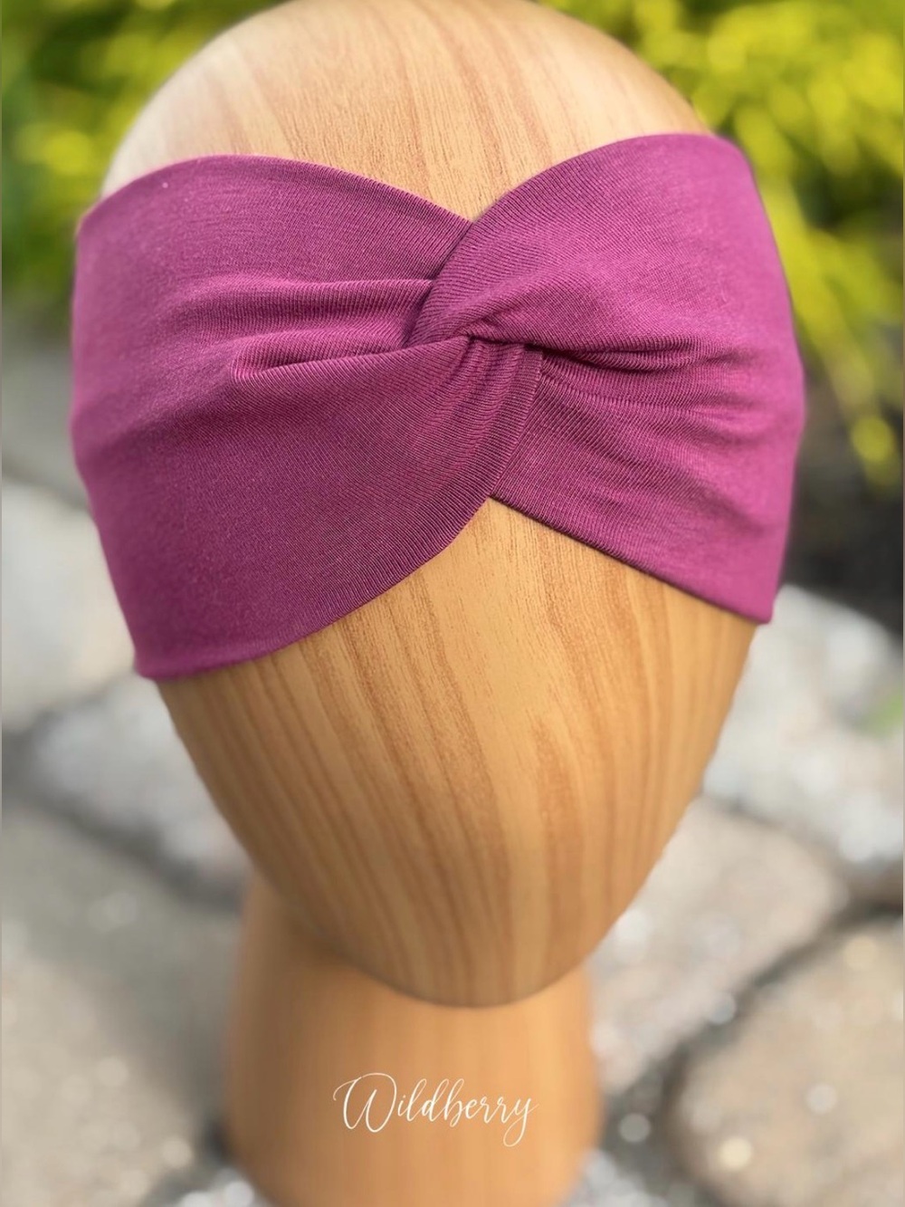 Handmade Organic Cotton Twist Headband in Wildberry — Never Worn!